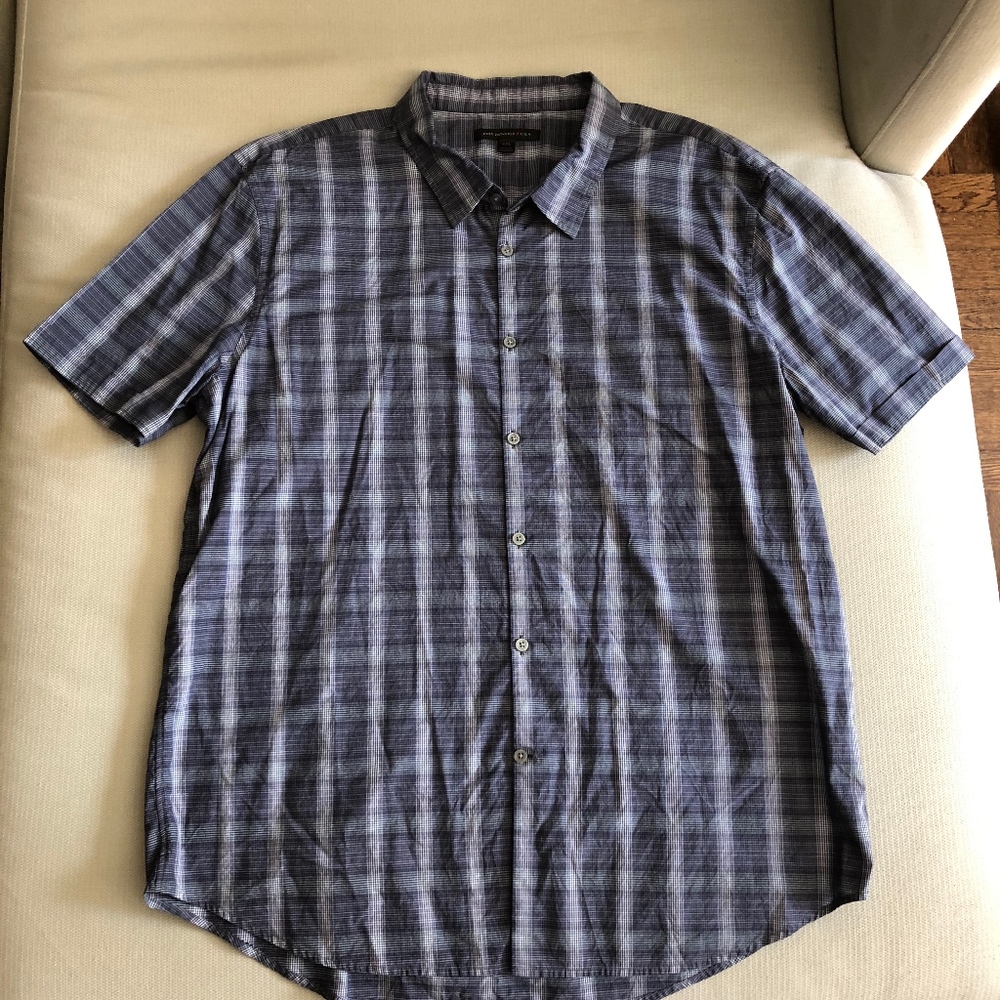 JOHN VARVATOS STAR U.S.A. Plaid Cotton Shirt XXL